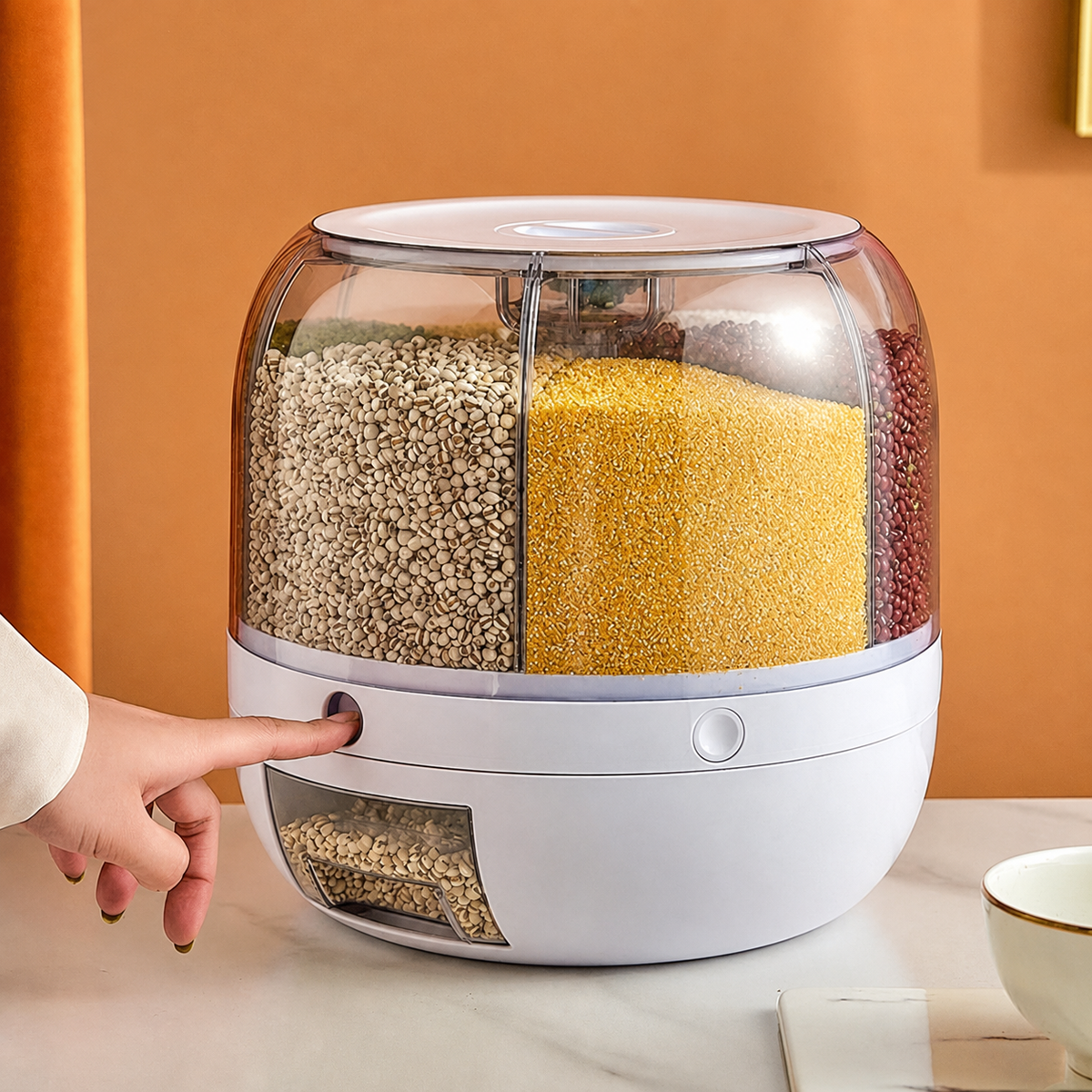 Rotating grain dispenser