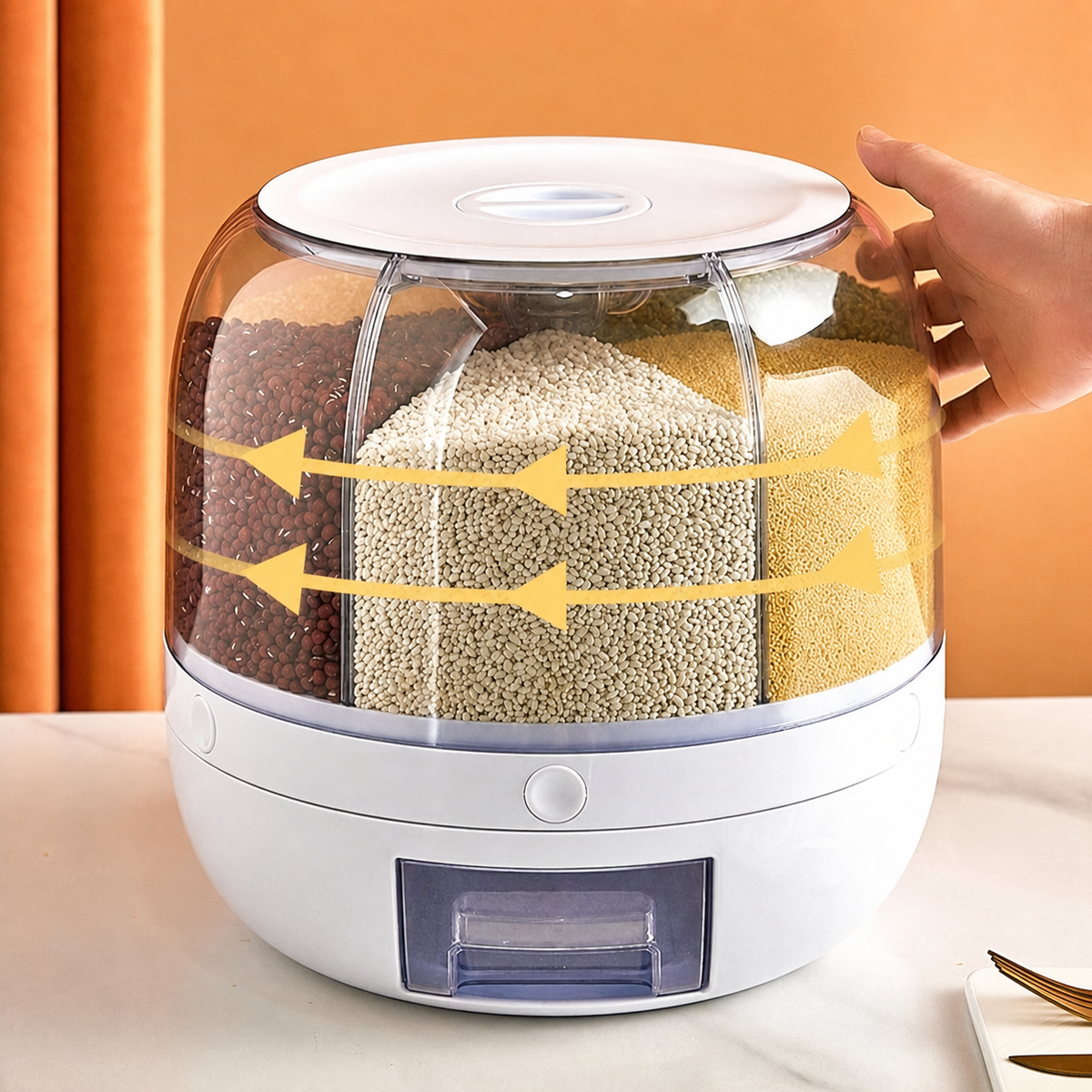 Rotating grain dispenser